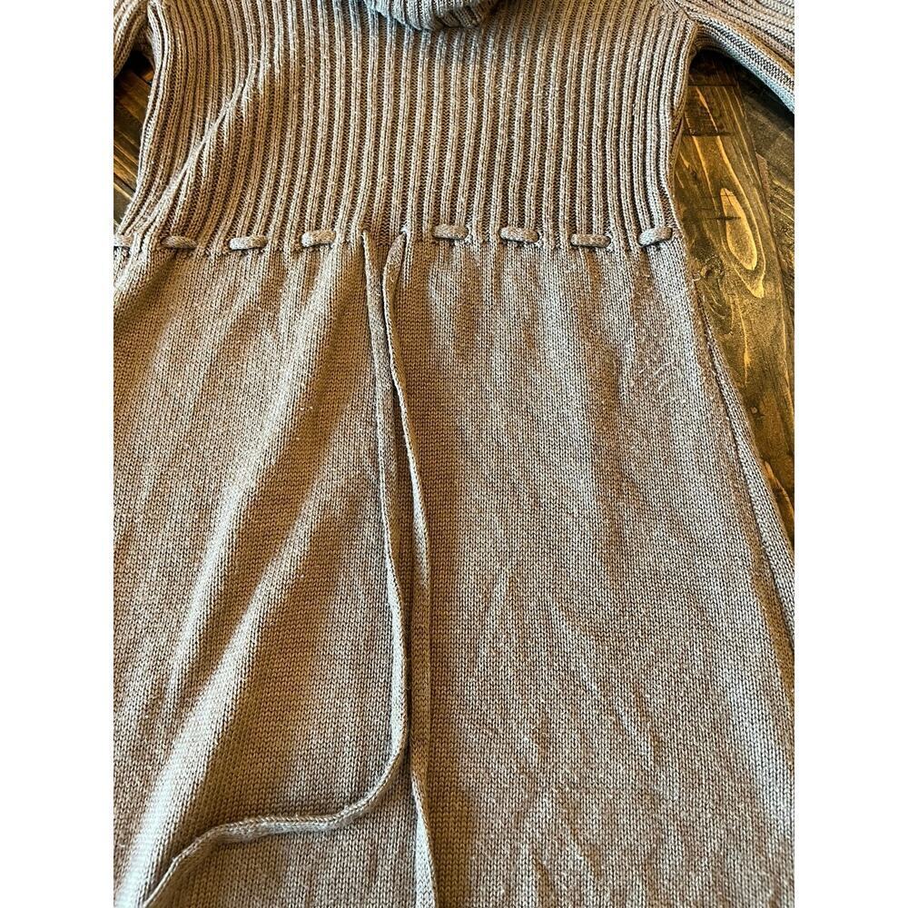 Y2K Brown Ribbed Cowl Neck Sweater Dress Women S Twee Knit Flattering Feminine - Picture 8 of 8